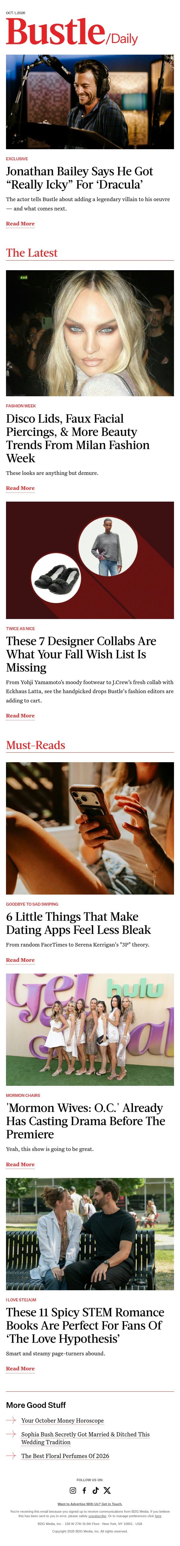 6 Little Things That Make Dating Apps Feel Less Bleak email from Bustle screenshot