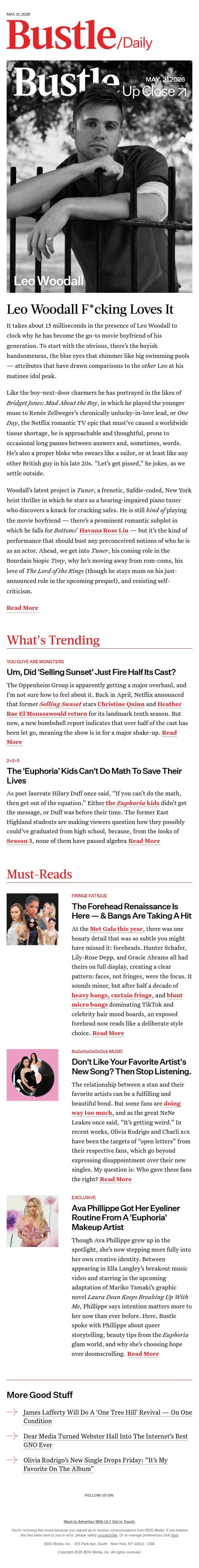 Don't Like Your Favorite Artist's New Song? Then Stop Listening. email from Bustle screenshot