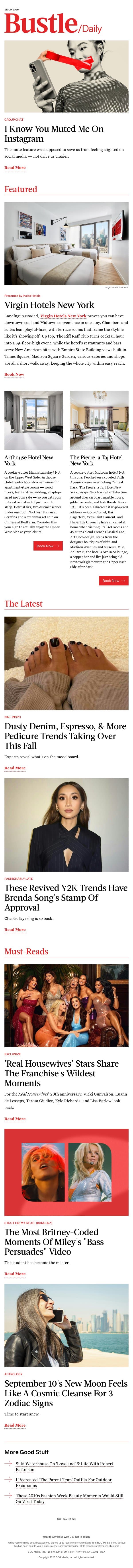 Dusty Denim, Espresso, & More Pedicure Trends Taking Over This Fall email from Bustle screenshot