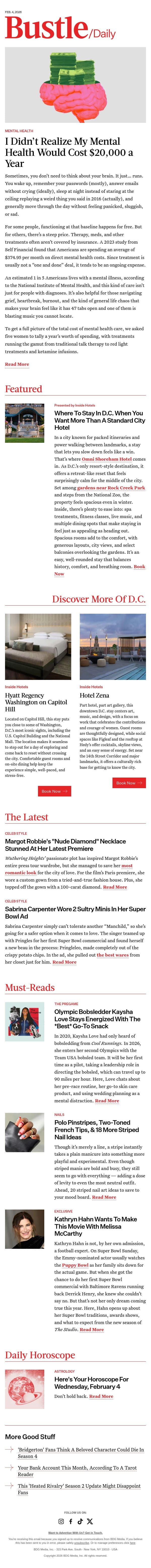 Margot Robbie's "Nude Diamond" Necklace Stunned At Her Latest Premiere email from Bustle screenshot