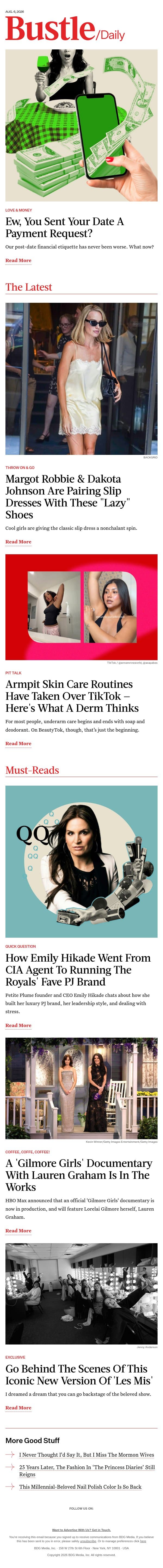 Armpit Skin Care Routines Are All Over TikTok & A Derm Has Thoughts email from Bustle screenshot