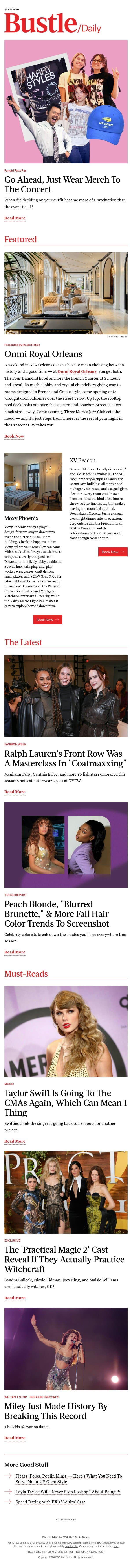 Peach Blonde, "Blurred Brunette," & More Fall Hair Color Trends To Screenshot email from Bustle screenshot