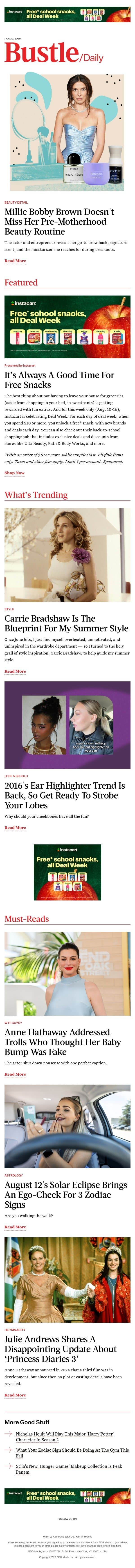 2016's Ear Highlighter Trend Is Back, So Get Ready To Strobe Your Lobes email from Bustle screenshot