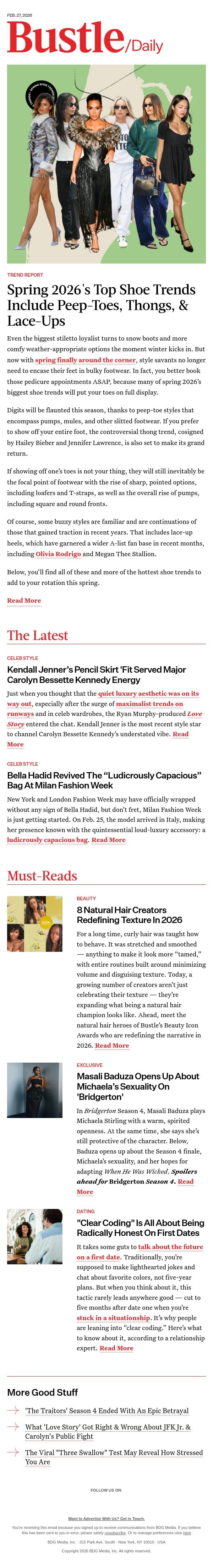 Kendall Jenner’s Pencil Skirt 'Fit Served Major Carolyn Bessette Kennedy Energy email from Bustle screenshot