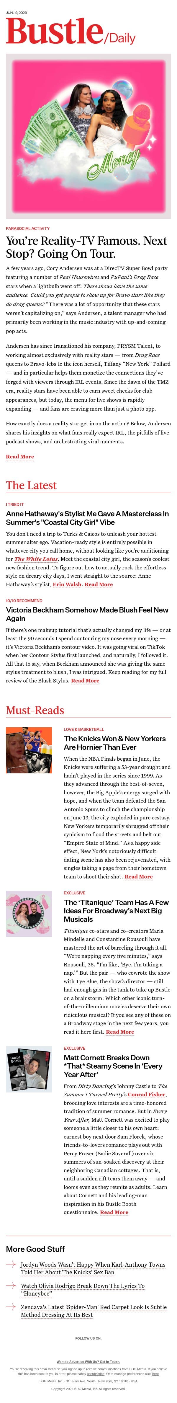 The Knicks Won & New Yorkers Are Hornier Than Ever email from Bustle screenshot