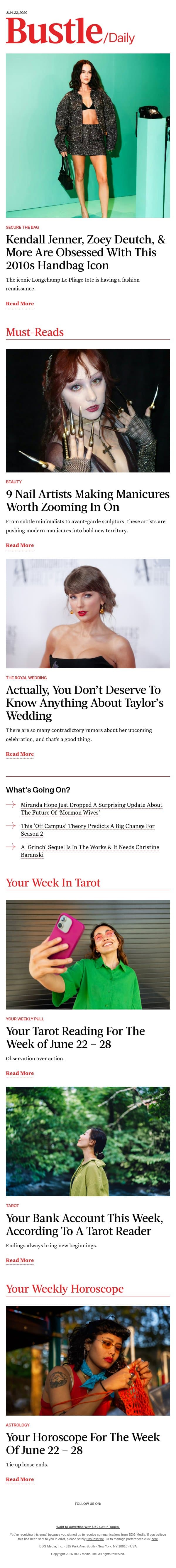 Kendall Jenner, Zoey Deutch, & More Are Obsessed With This 2010s Handbag Icon email from Bustle screenshot