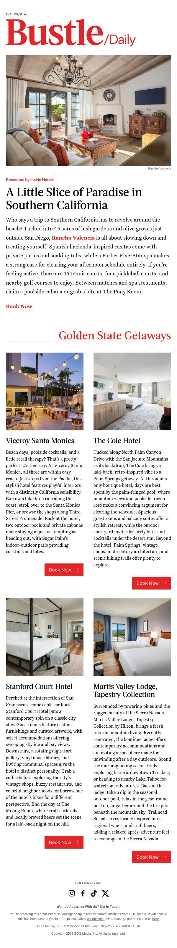 The California Circuit email from Bustle screenshot