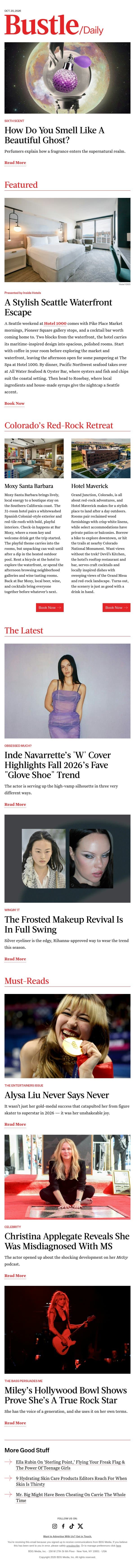 Inde Navarrette’s 'W' Cover Highlights Fall 2026’s Fave "Glove Shoe" Trend email from Bustle screenshot