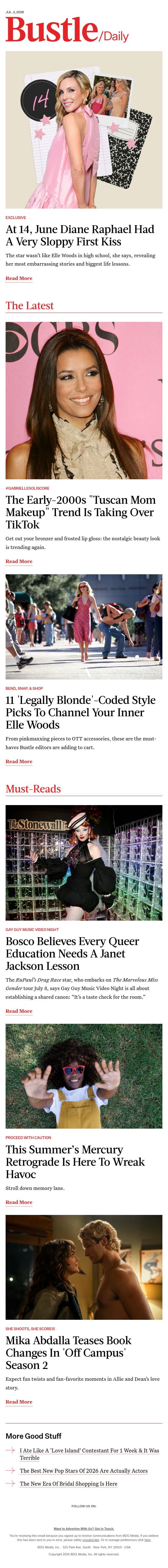 The Early-2000s "Tuscan Mom Makeup" Trend Is Taking Over TikTok email from Bustle screenshot