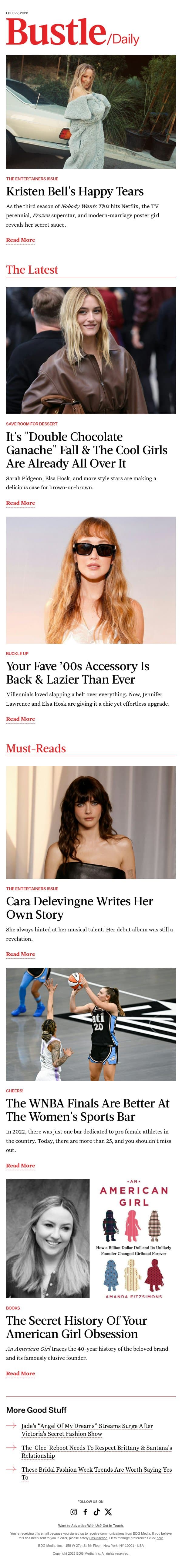 Your Fave ’00s Accessory Is Back & Lazier Than Ever email from Bustle screenshot
