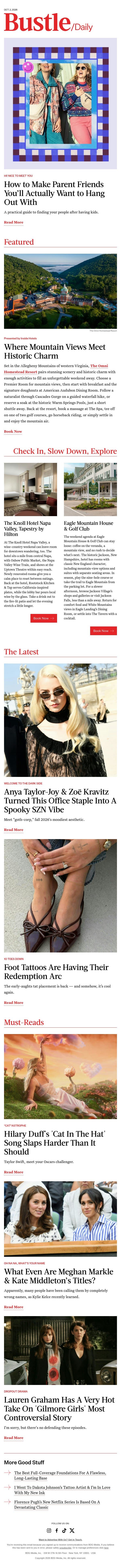 Anya Taylor-Joy & Zoë Kravitz Turned This Office Staple Into A Spooky SZN Vibe email from Bustle screenshot