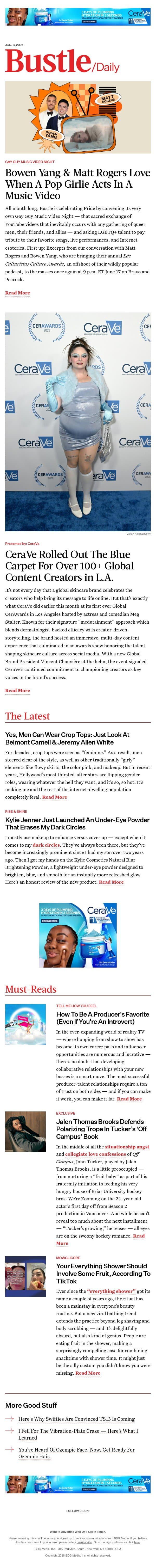 Yes, Men Can Wear Crop Tops: Just Look At Belmont Cameli & Jeremy Allen White email from Bustle screenshot