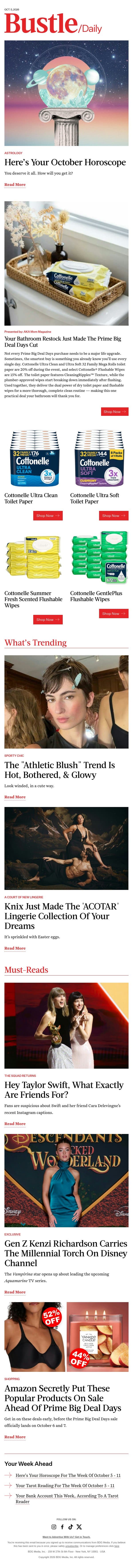 The "Athletic Blush" Trend Is Hot, Bothered, & Glowy email from Bustle screenshot