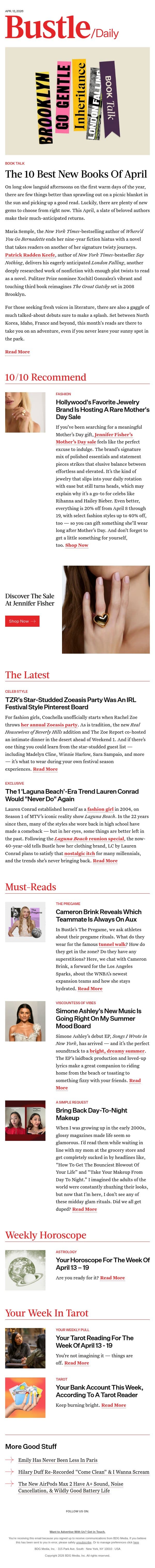 The 10 Best New Books Of April email from Bustle screenshot