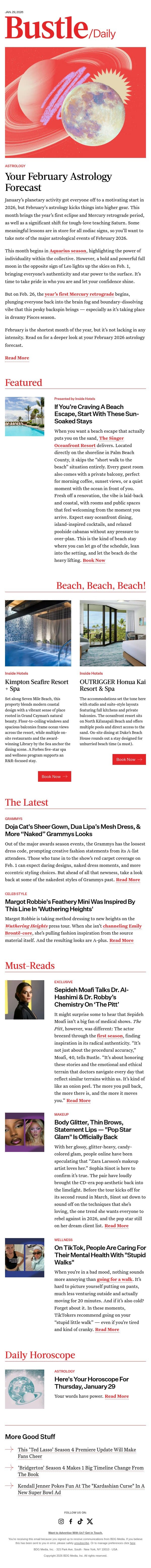 Doja Cat's Sheer Gown, Dua Lipa’s Mesh Dress, & More “Naked” Grammys Looks email from Bustle screenshot