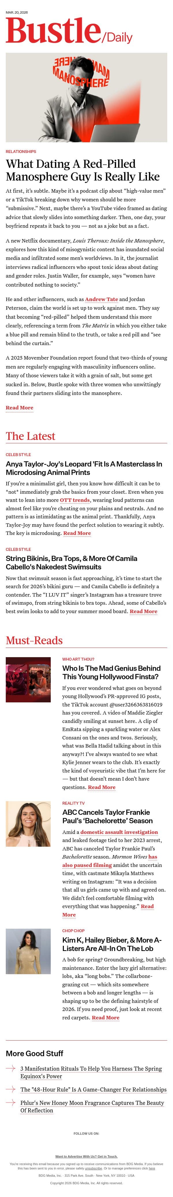 Who Is The Mad Genius Behind This Young Hollywood Finsta? email from Bustle screenshot