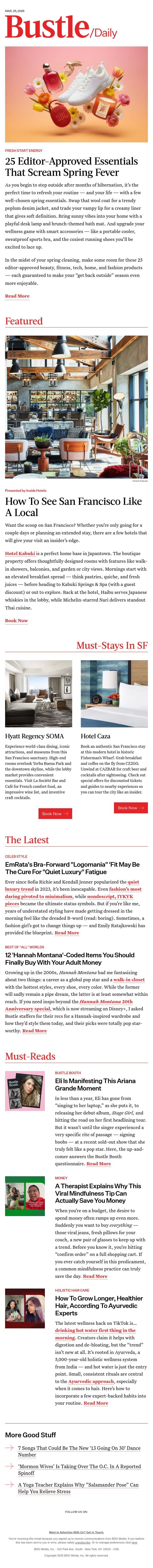 EmRata's Bra-Forward "Logomania" 'Fit May Be The Cure For "Quiet Luxury" Fatigue email from Bustle screenshot