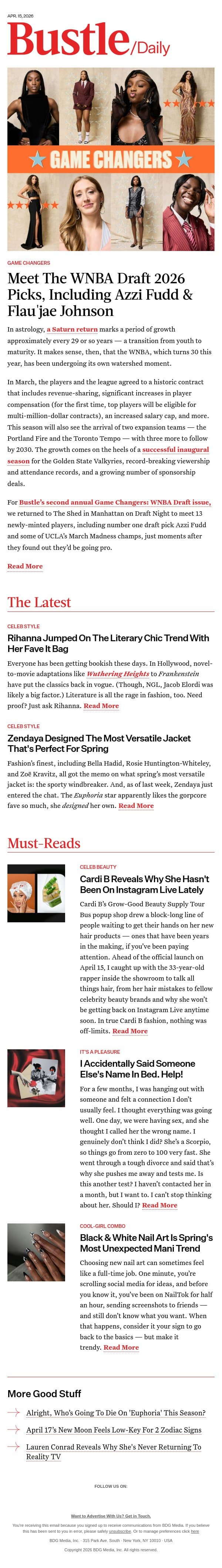 I Accidentally Said Someone Else's Name In Bed. Help! email from Bustle screenshot
