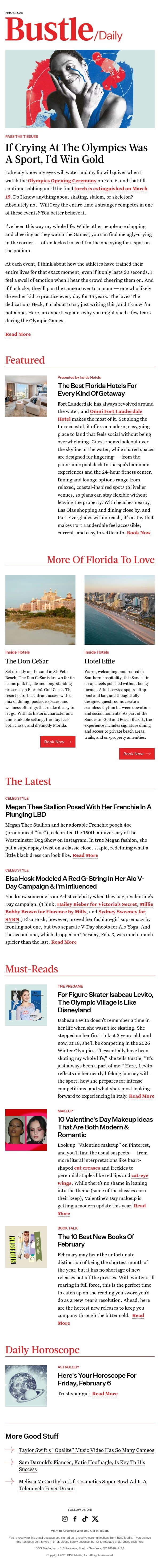 Elsa Hosk Modeled A Red G-String In Her Alo V-Day Campaign & I'm Influenced email from Bustle screenshot