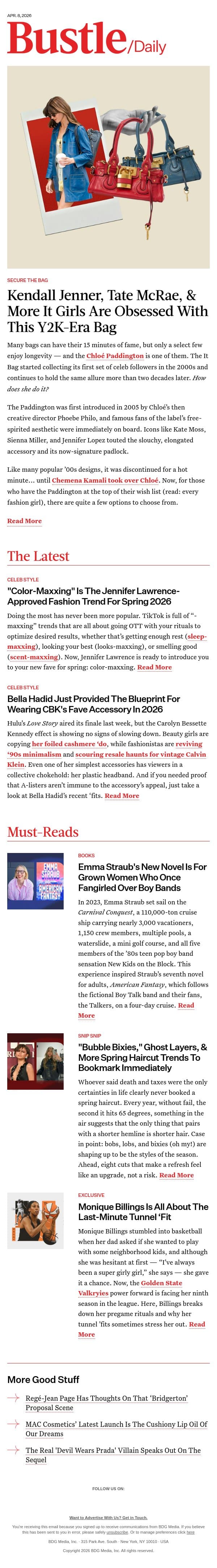 "Color-Maxxing" Is The Jennifer Lawrence-Approved Fashion Trend For Spring 2026 email from Bustle screenshot