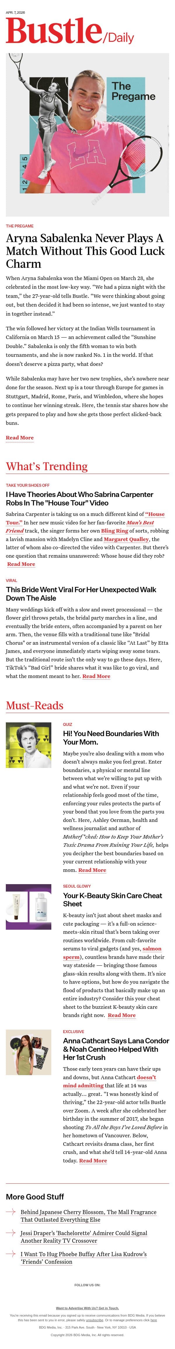 Hi! You Need Boundaries With Your Mom. email from Bustle screenshot