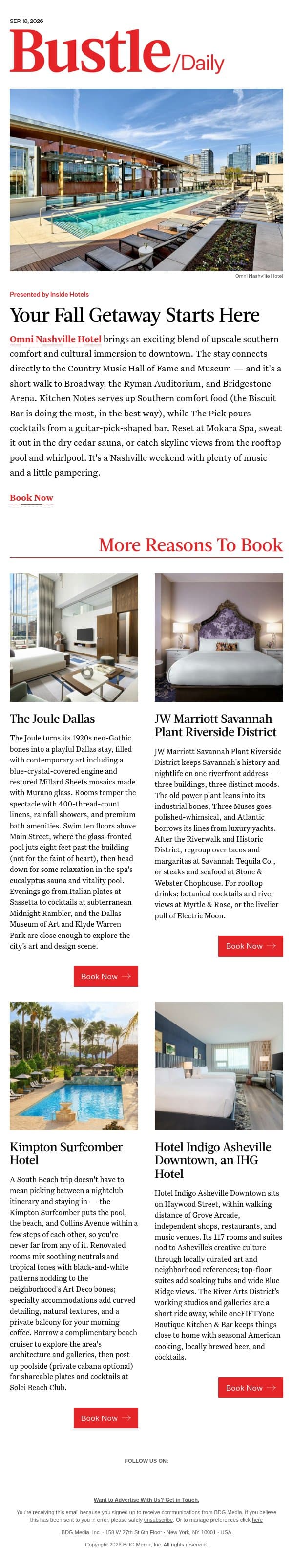 Southern Comfort, With Better Check-Ins email from Bustle screenshot