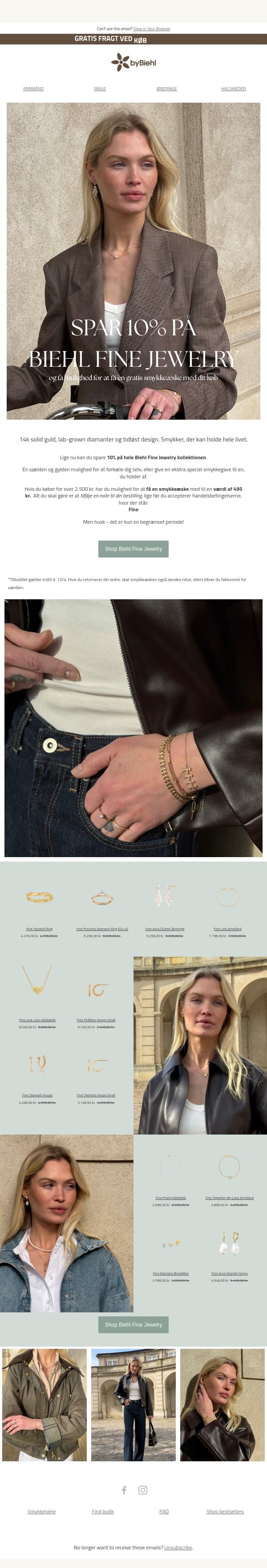 Spar 10% på Biehl Fine Jewelry 💎 email from ByBiehl screenshot