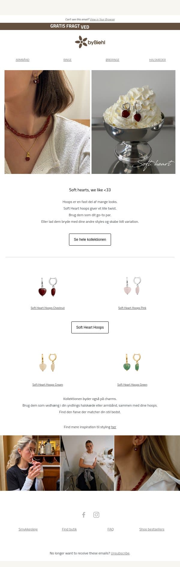 Kender du Soft Heart-kollektionen? 🤎 email from ByBiehl screenshot