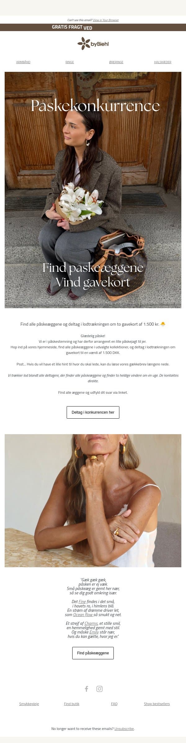 Påskekonkurrence: vind dine favoritter 🐣 email from ByBiehl screenshot