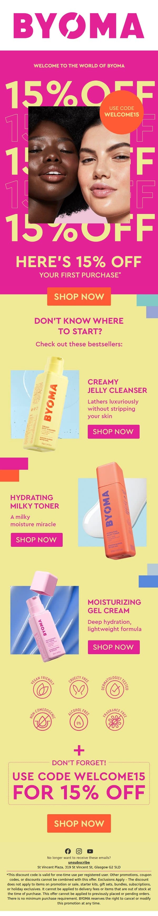 Hi there, Welcome to BYOMA 🧡 email from BYOMA screenshot
