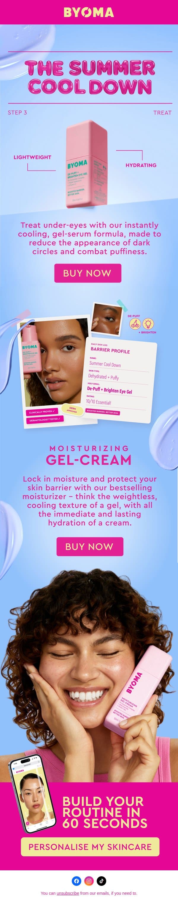 The summer skincare you need email from BYOMA screenshot