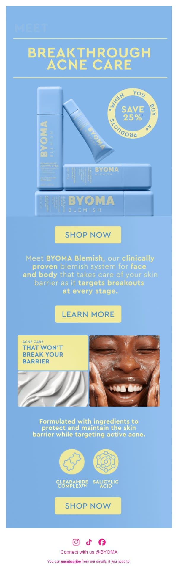 Meet BYOMA Blemish email from BYOMA screenshot