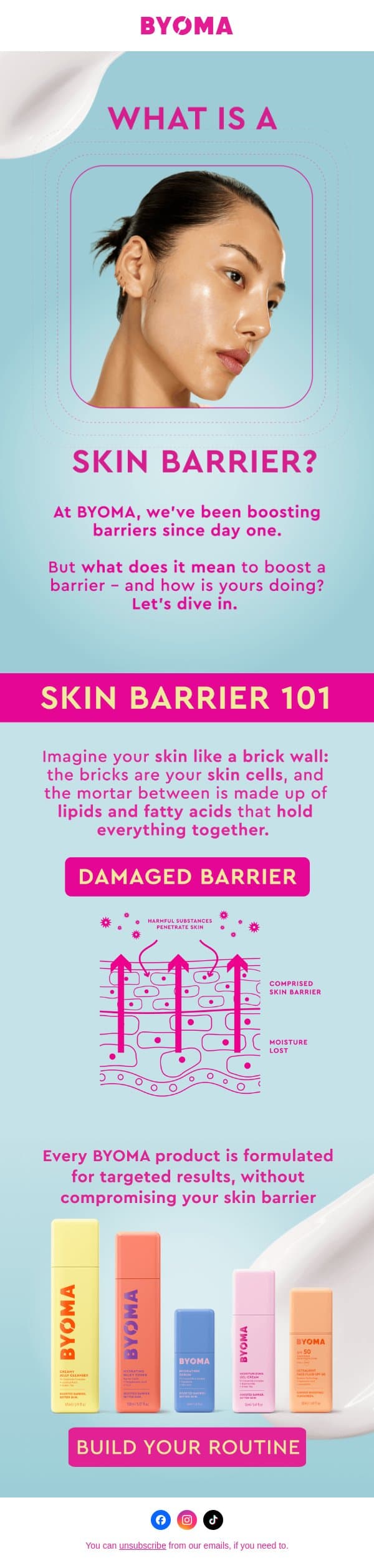 What is a skin barrier, anyway? email from BYOMA screenshot