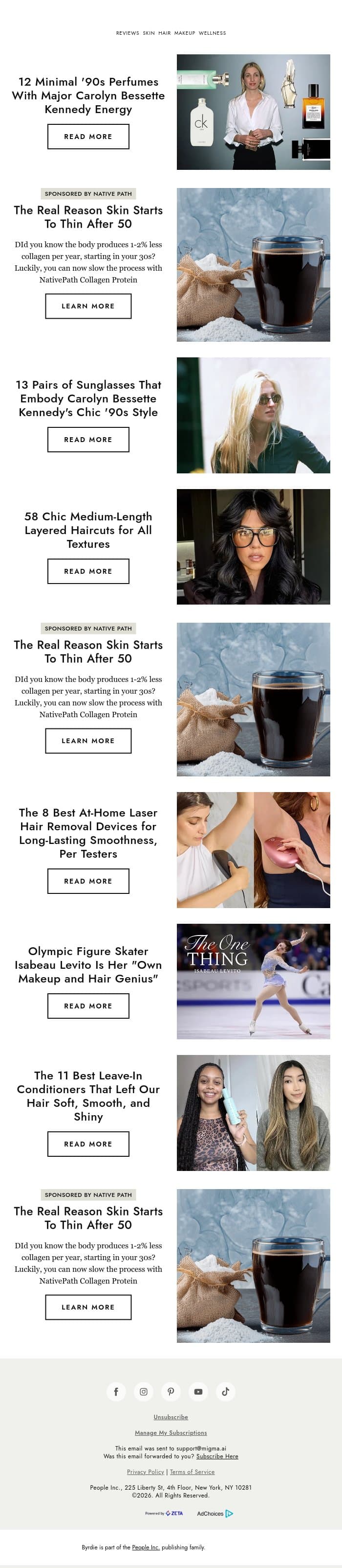 12 minimal '90s perfumes with major Carolyn Bessette Kennedy energy email from Byrdie screenshot