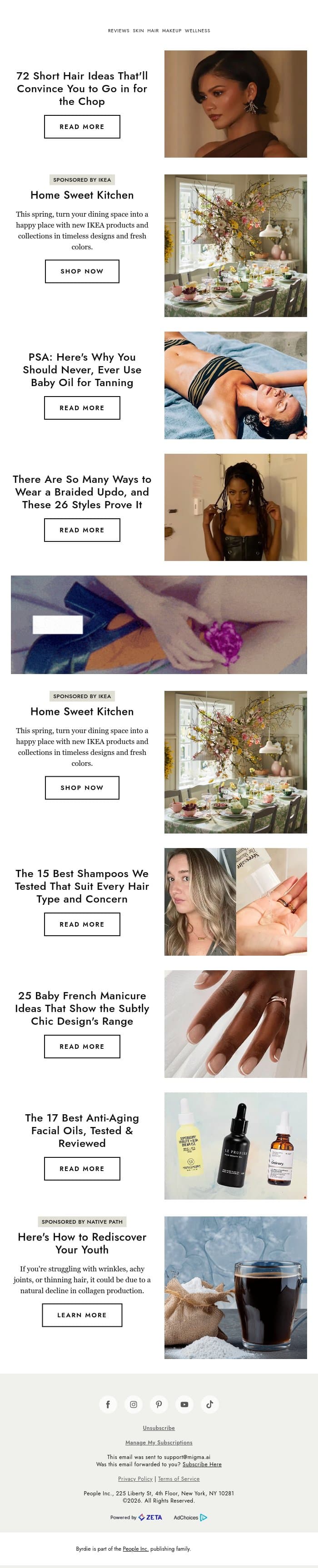 72 short hair ideas that'll convince you to go in for the chop 💇‍♀️ email from Byrdie screenshot