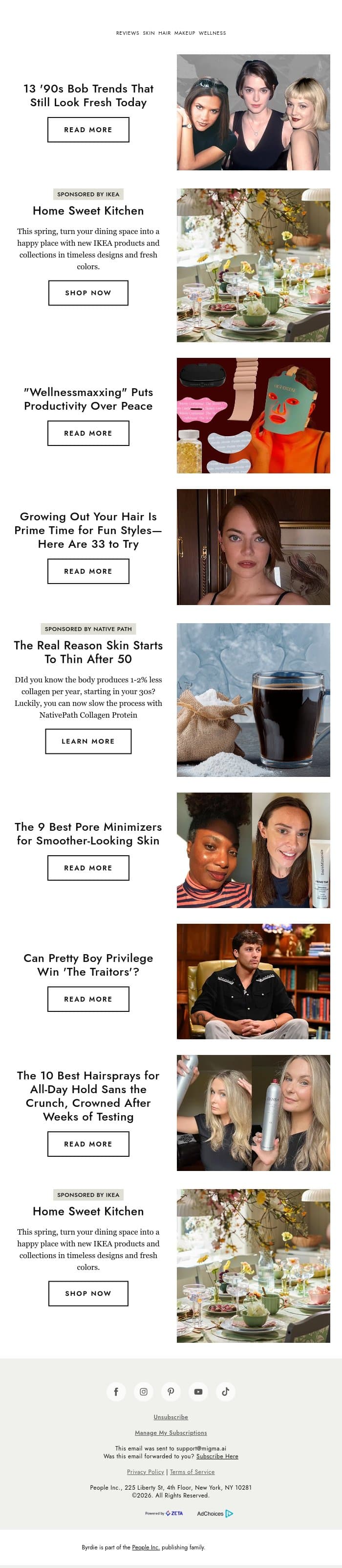 13 '90s bob trends that still look fresh today 💇‍♀️ email from Byrdie screenshot