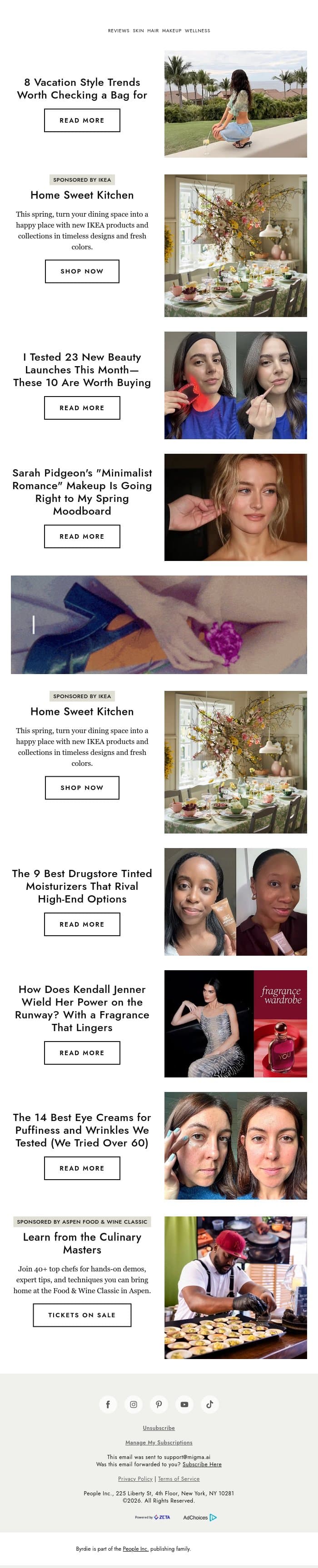 8 vacation style trends worth checking a bag for 👙 email from Byrdie screenshot