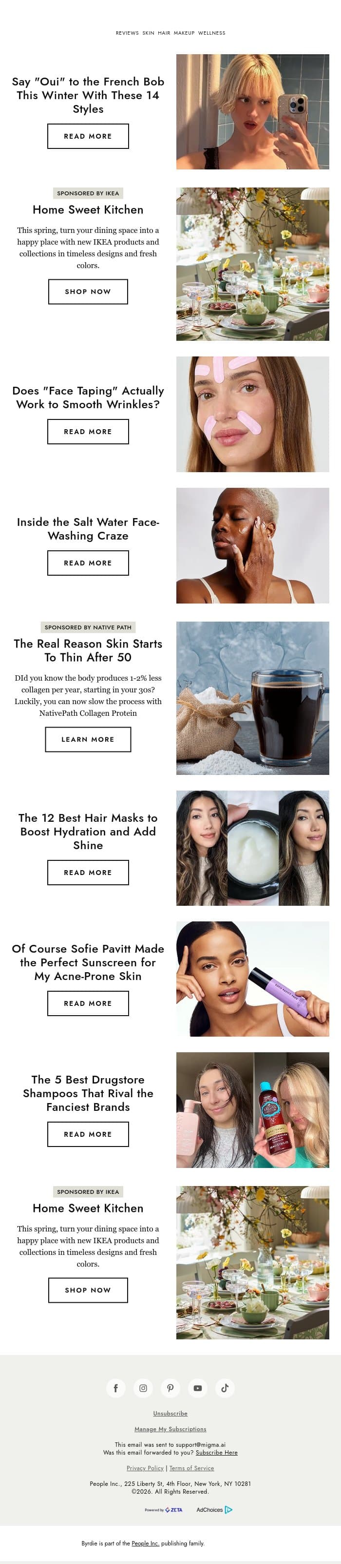 14 French bob hairstyles to try this winter email from Byrdie screenshot