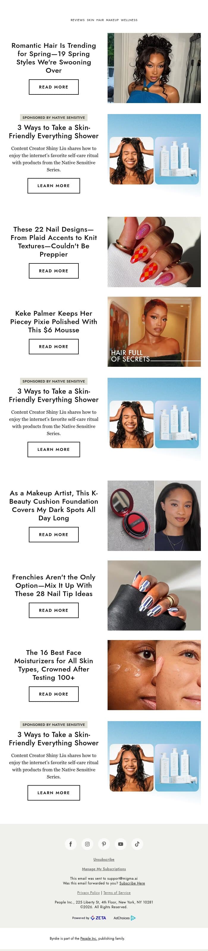 9 romantic spring hairstyles we're swooning over 🌼 email from Byrdie screenshot