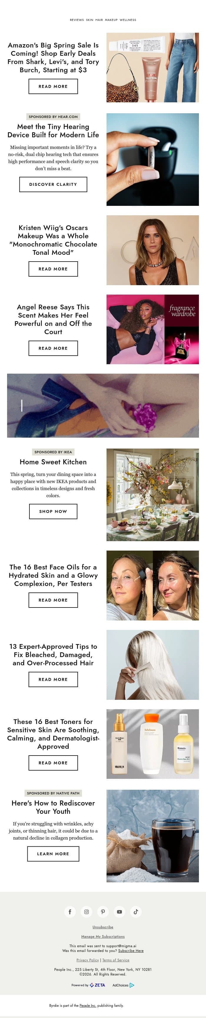 Amazon's Big Spring Sale is coming! Shop early deals starting at $3 email from Byrdie screenshot