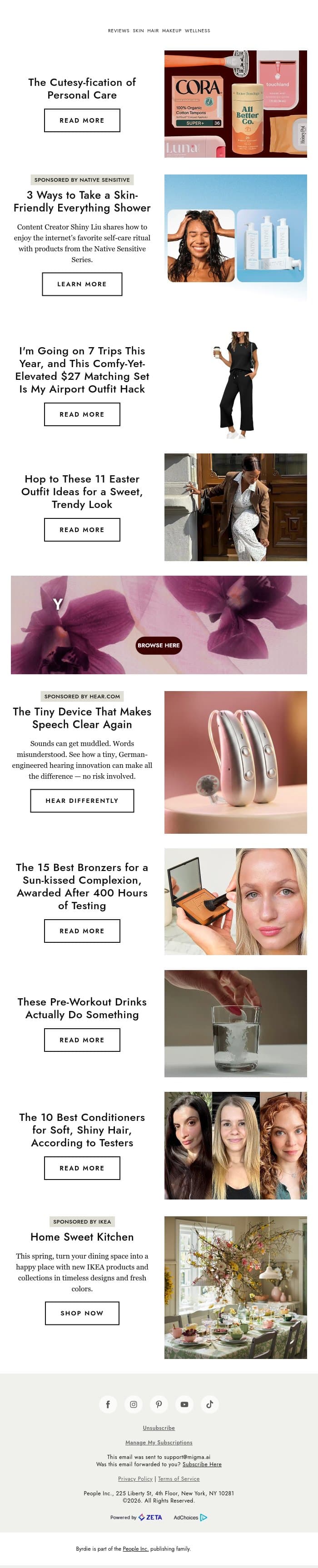 The Cutesy-fication of personal care 🫧 email from Byrdie screenshot