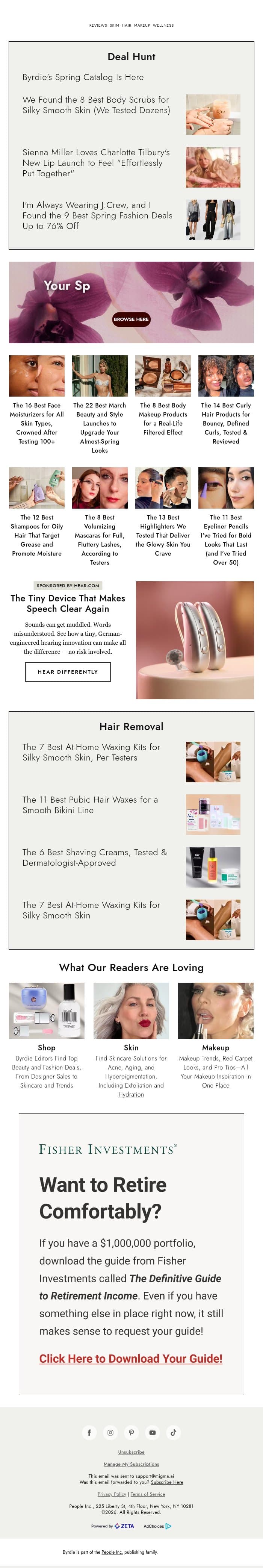 Byrdie's Spring Catalog is here email from Byrdie screenshot