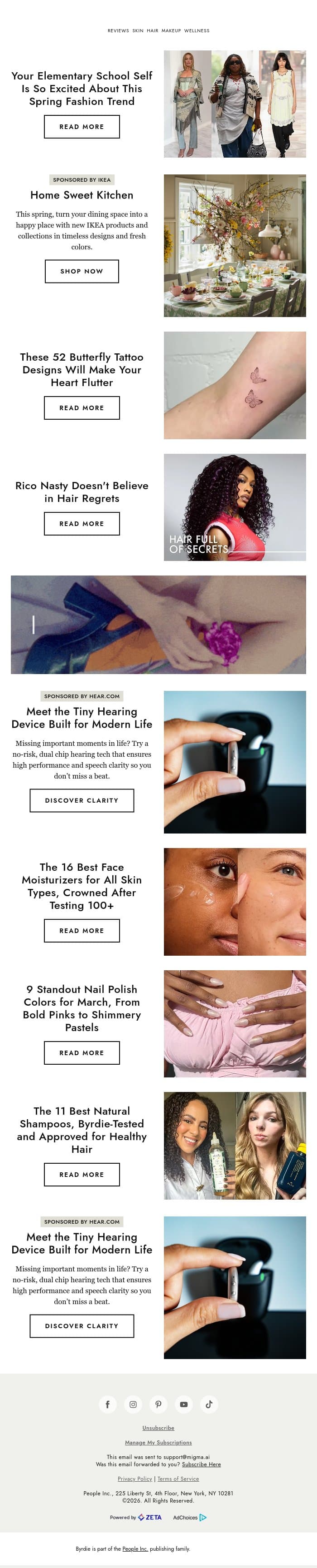 Your elementary school self is so excited about this spring fashion trend email from Byrdie screenshot