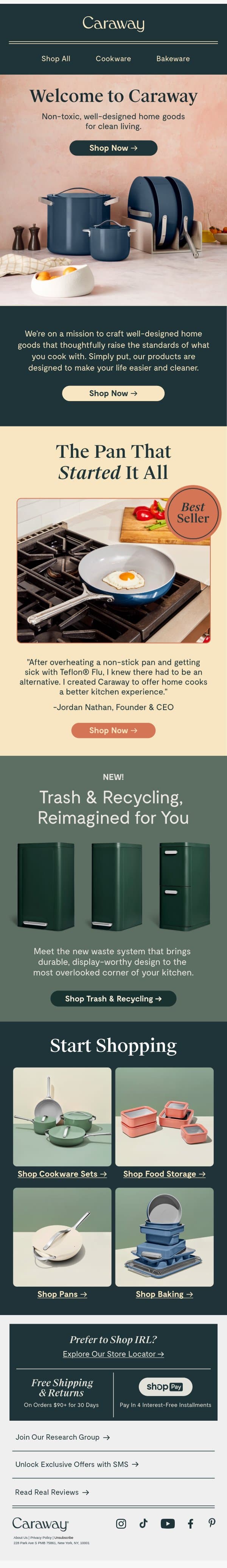 Greetings From Caraway 🍳 email from Caraway screenshot