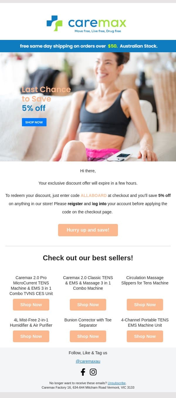 ❤️ Your deal won’t last forever! email from CareMax screenshot