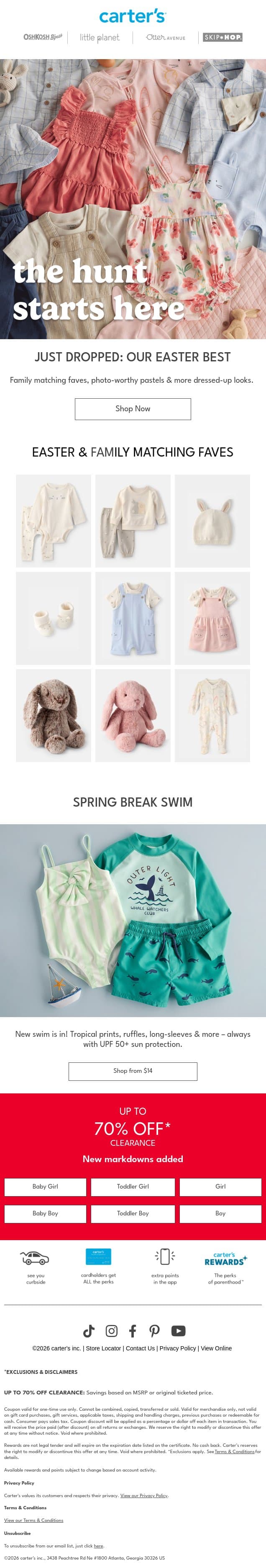 Easter must-haves! 🧺🐇 email from Carter's screenshot