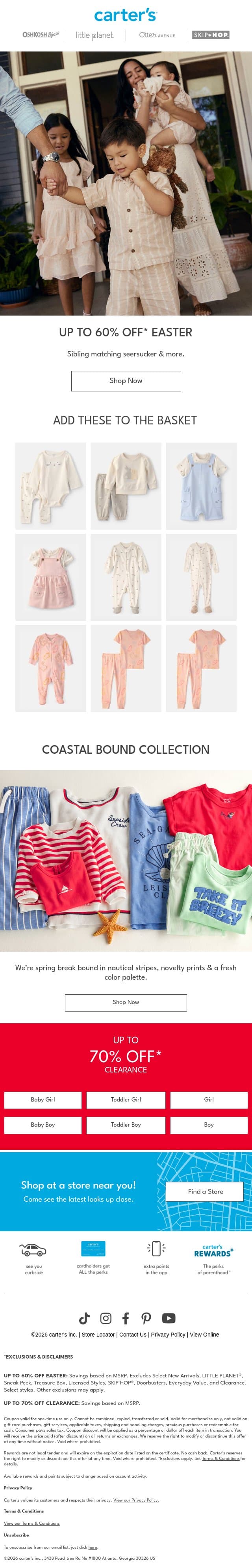 FOR THEIR BASKET 🐇🧺 email from Carter's screenshot