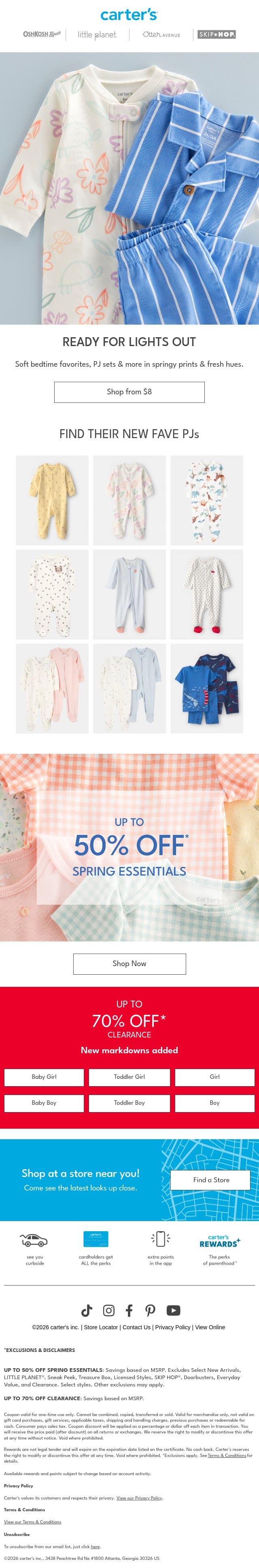 Shop our spring PJ roundup ✨ This way 👉 email from Carter's screenshot