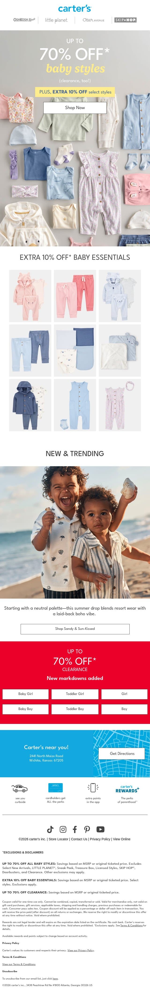Big savings on baby styles parents love 🛍️ email from Carter's screenshot