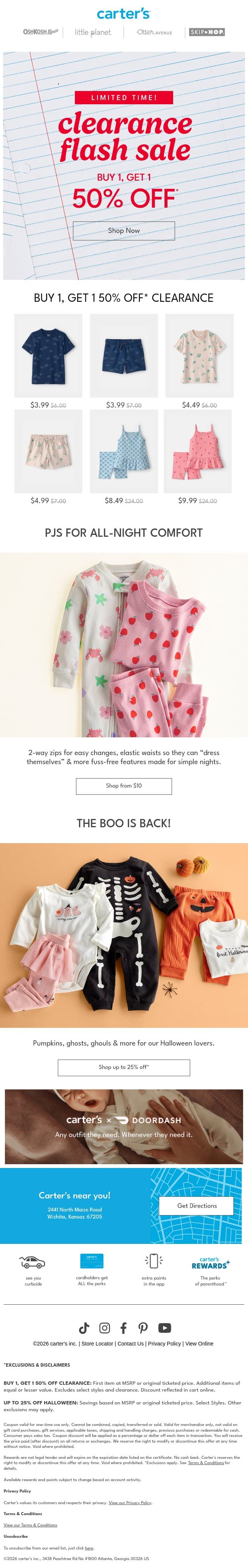 ⏳ Time's running out - clearance flash sale ending soon! email from Carter's screenshot